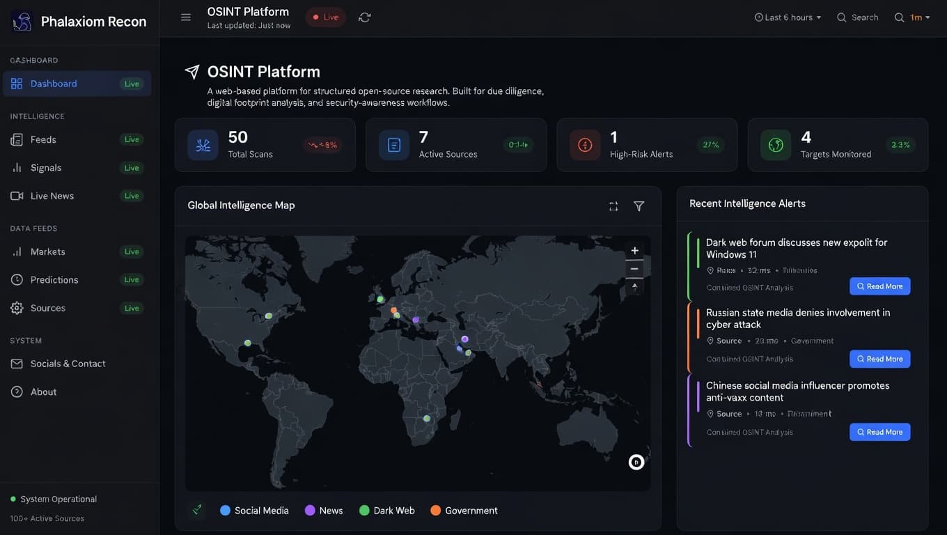 OSINT Research Platform preview